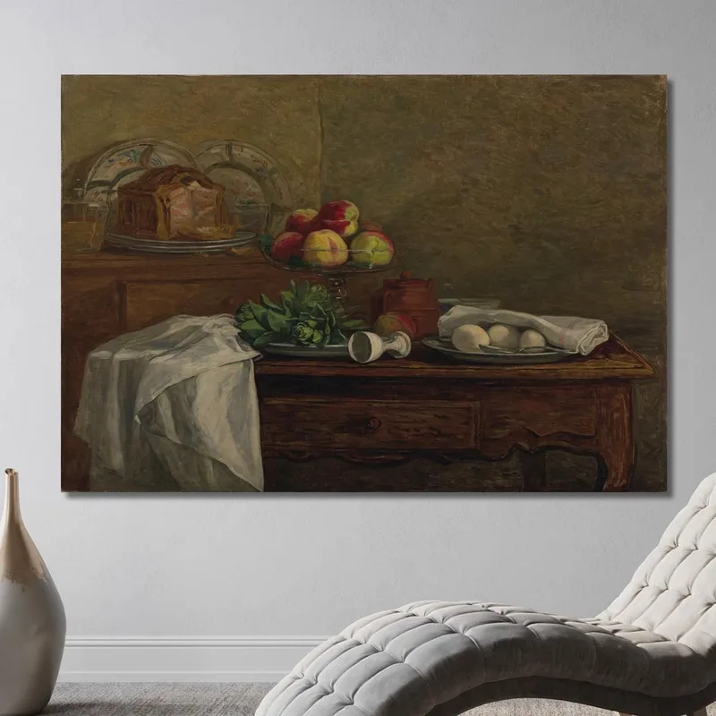 Naturaleza Muerta Con Huevera Volcada Eugène Boudin