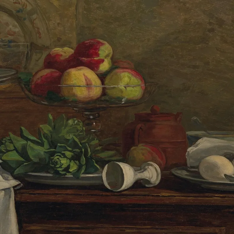 Naturaleza Muerta Con Huevera Volcada Eugène Boudin