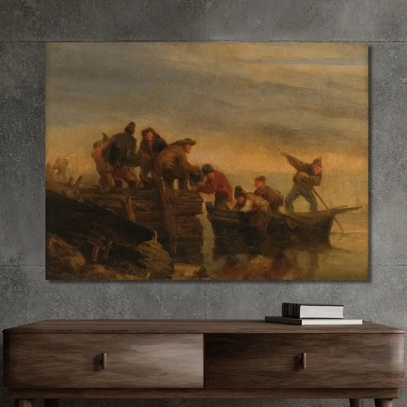 Fishermen By The Water Eugène Boudin