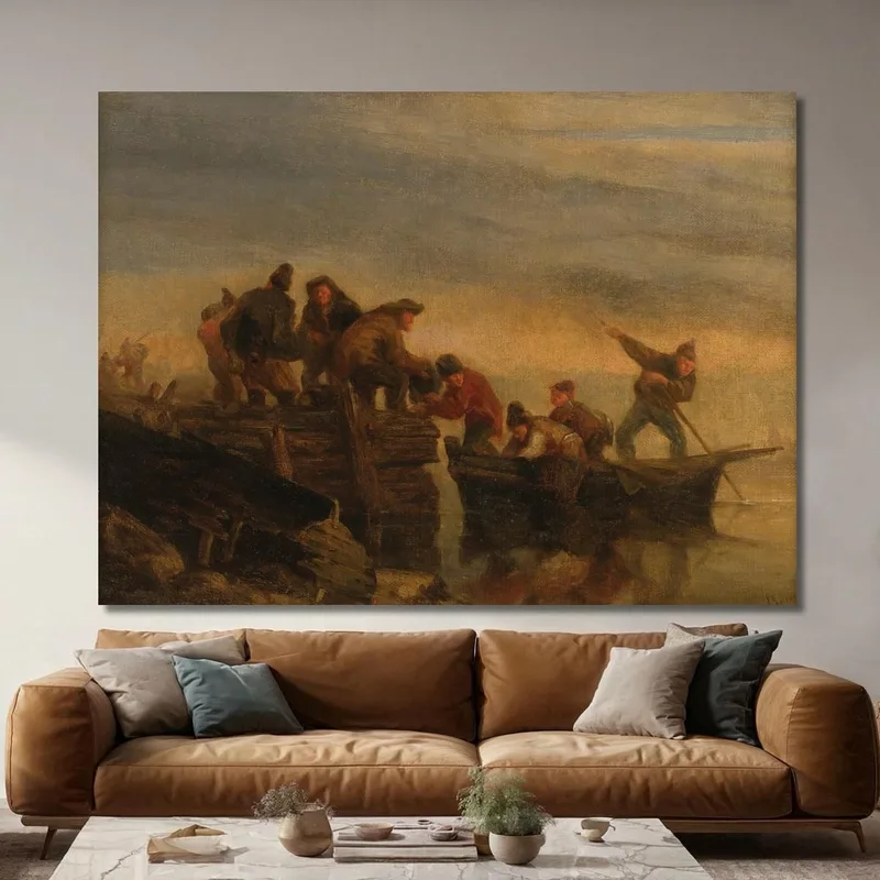 Fishermen By The Water Eugène Boudin
