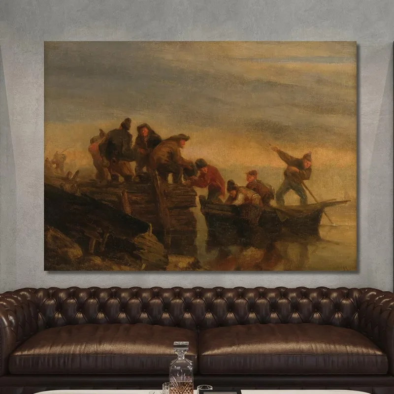 Fishermen By The Water Eugène Boudin