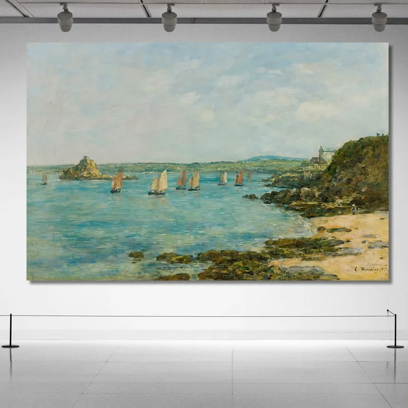 Ribera De Douarnenez Barcos De Pesca En La Bahía Eugène Boudin