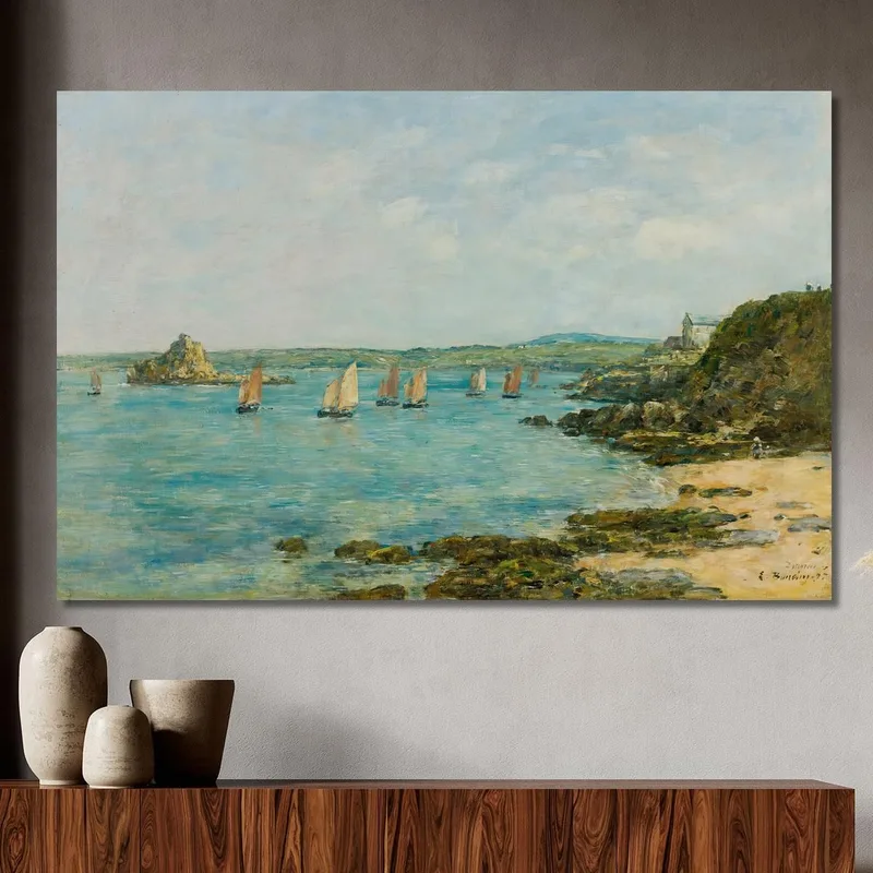 Ribera De Douarnenez Barcos De Pesca En La Bahía Eugène Boudin