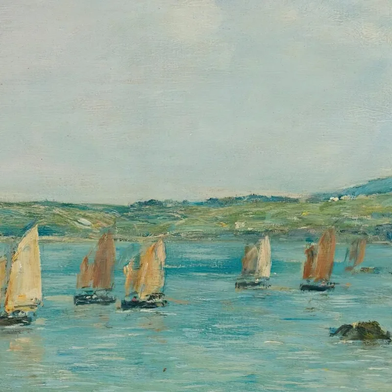 Ribera De Douarnenez Barcos De Pesca En La Bahía Eugène Boudin