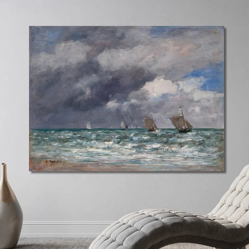Sailboats Near Trouville Eugène Boudin