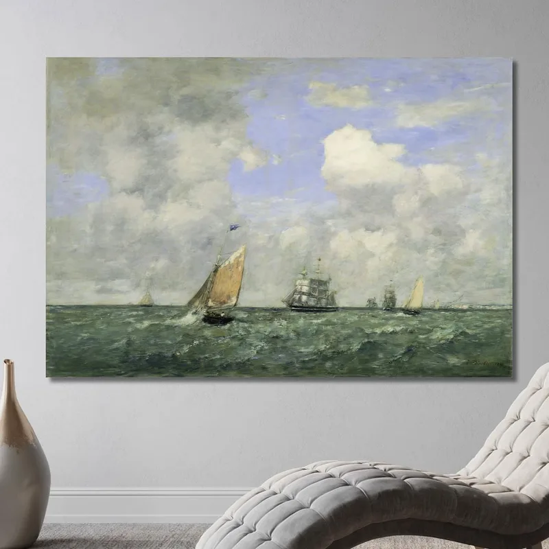 Barcos Y Veleros Saliendo De Le Havre Eugène Boudin
