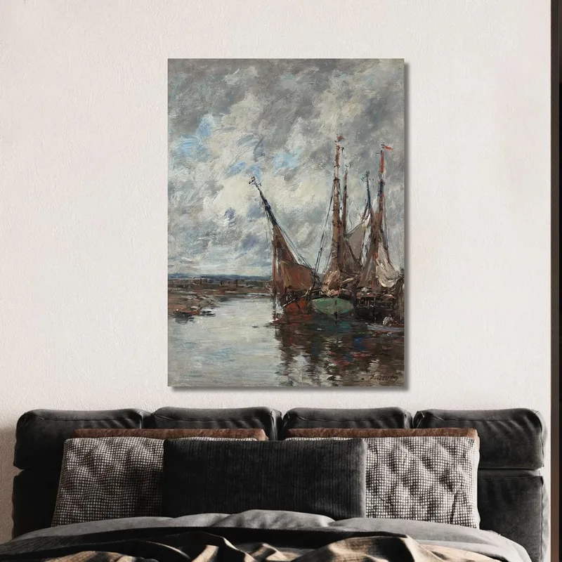 Trouville Veleros Varados Eugène Boudin
