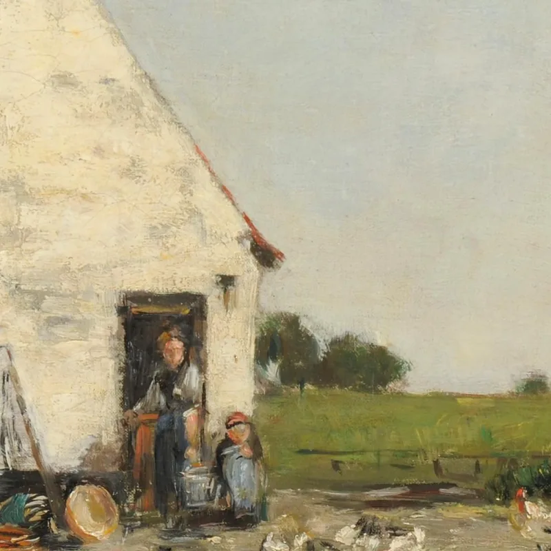 A Corner Of A Farm Near Dunkirk Eugène Boudin