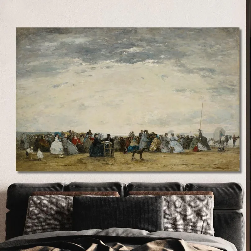 Veraneantes En La Playa De Trouville Eugène Boudin