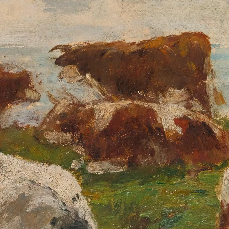 Kühe Auf Der Wiese Am Meer Eugène Boudin