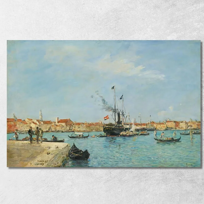 Venecia El Gran Canal Vapores Y Góndolas Eugène Boudin cuadro en lienzo