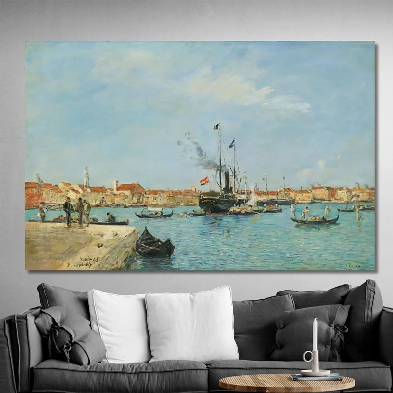 Venezia Il Canal Grande Vapori E Gondole Eugène Boudin