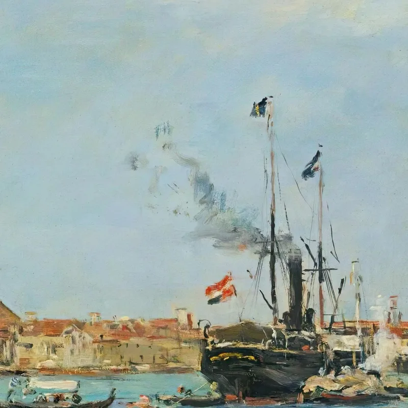 Venezia Il Canal Grande Vapori E Gondole Eugène Boudin