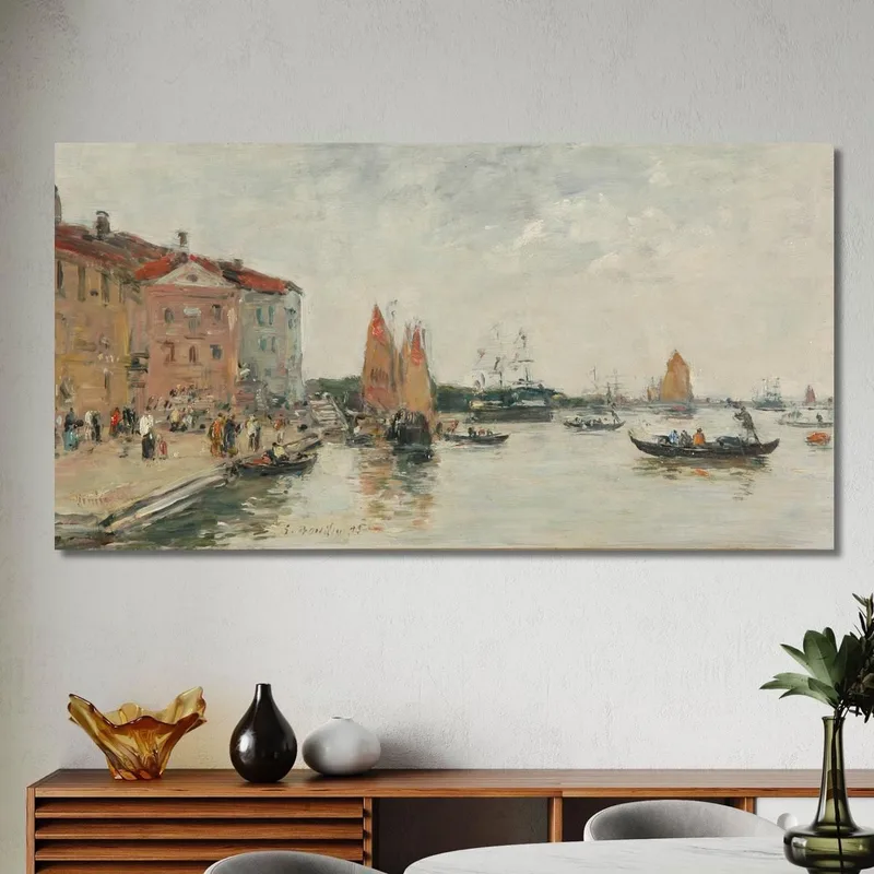 Venecia El Muelle Y La Iglesia San Biagio Eugène Boudin