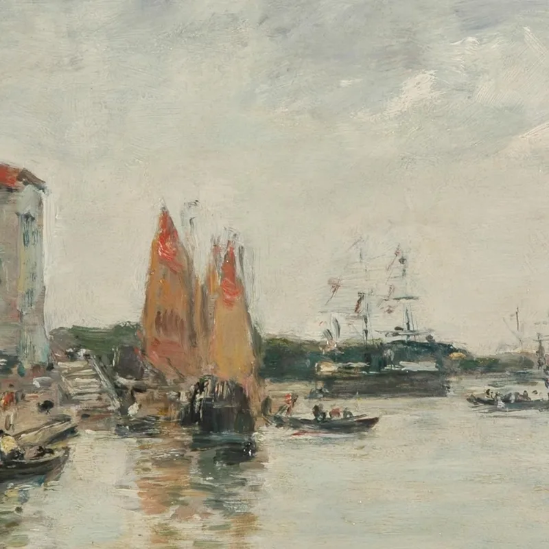 Venecia El Muelle Y La Iglesia San Biagio Eugène Boudin