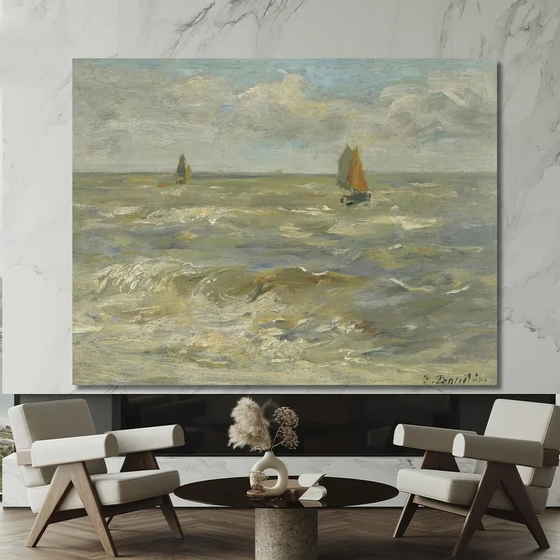 Sailboats On The Sea Eugène Boudin