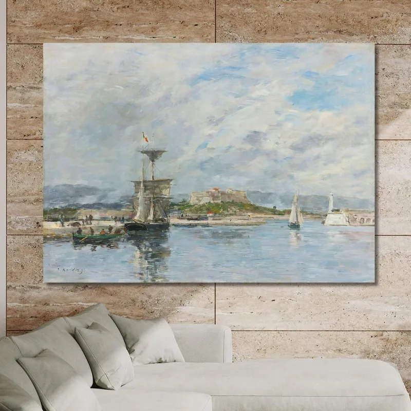 Vista Del Puerto De Antibes. El Muelle Por La Mañana Eugène Boudin