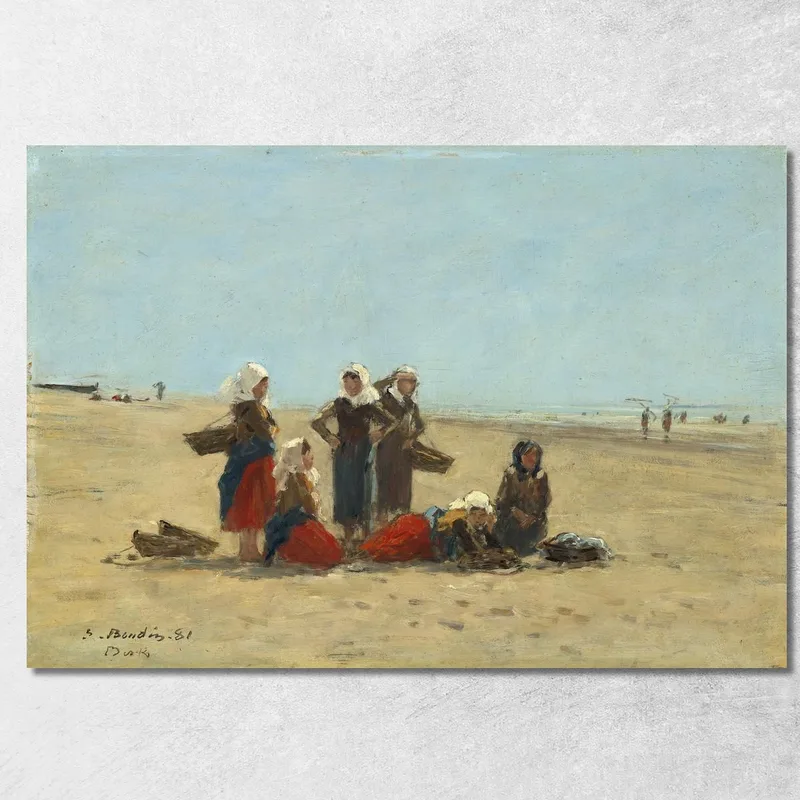 Mujeres En La Playa De Berck Eugène Boudin cuadro en lienzo