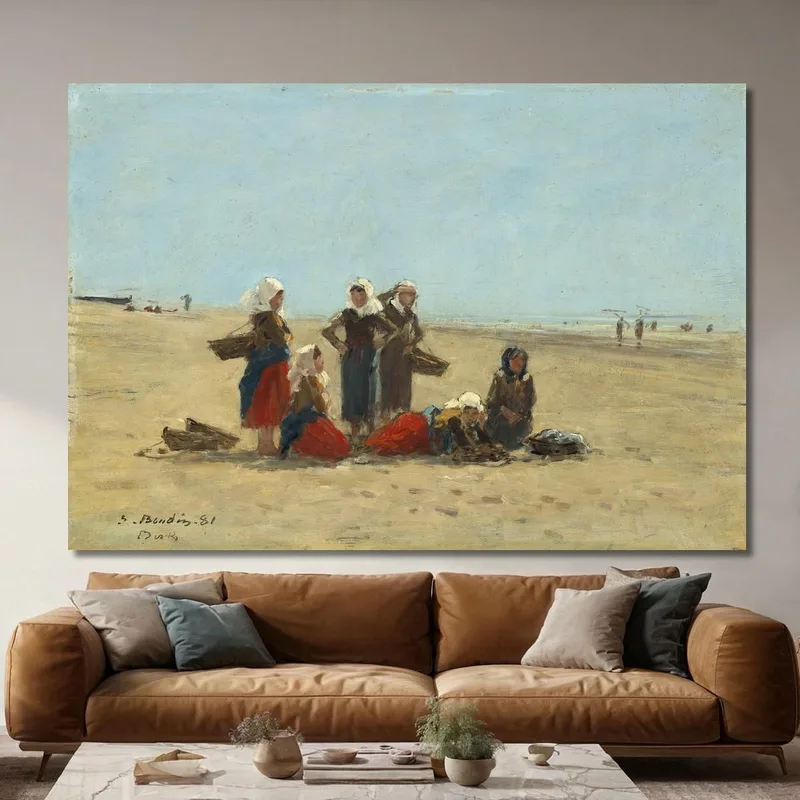 Frauen Am Strand Von Berck Eugène Boudin
