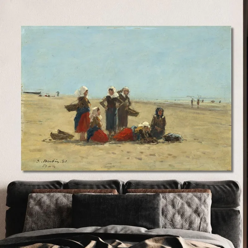 Frauen Am Strand Von Berck Eugène Boudin