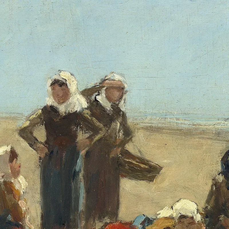 Frauen Am Strand Von Berck Eugène Boudin