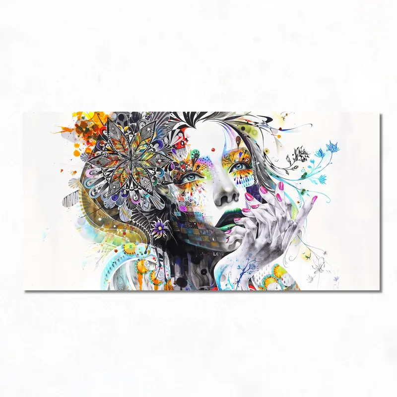 Canvas art print colorful expressionist portrait