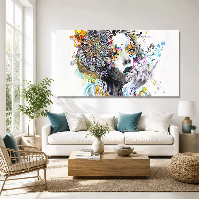 Canvas art print colorful expressionist portrait