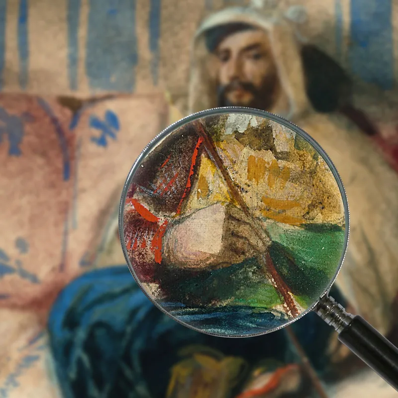 Un Uomo In Costume Orientale Fuma Su Un Divano Eugène Delacroix