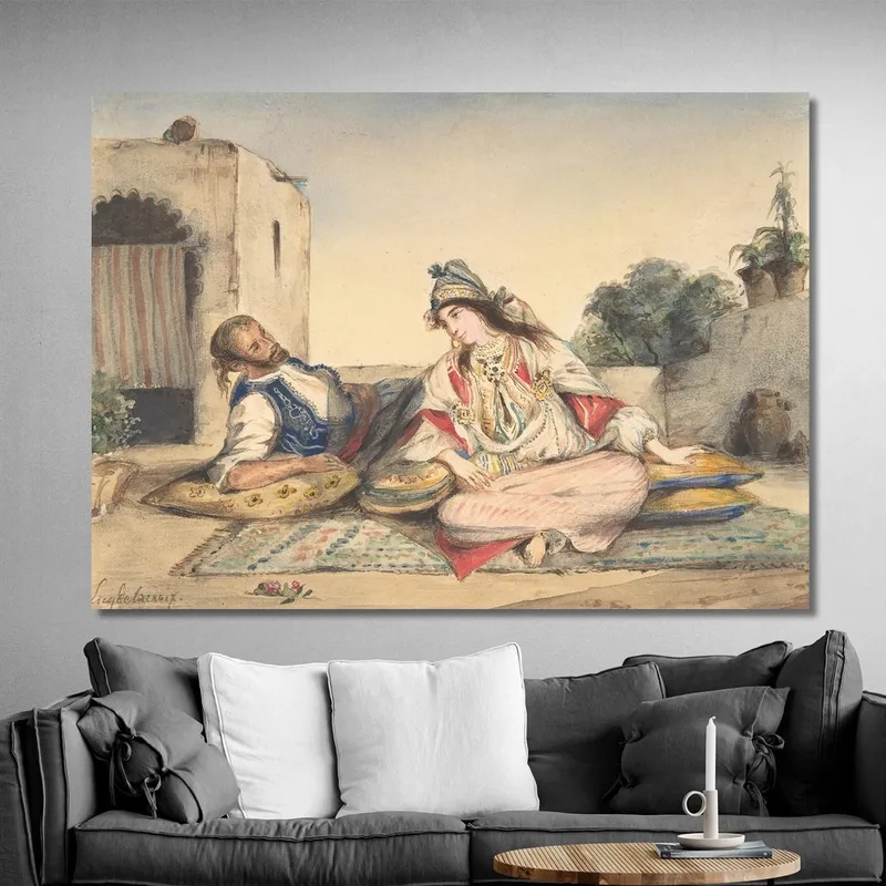Una Coppia Marocchina Sulla Loro Terrazza Eugène Delacroix