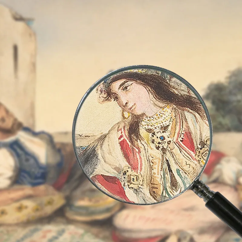 Una Coppia Marocchina Sulla Loro Terrazza Eugène Delacroix