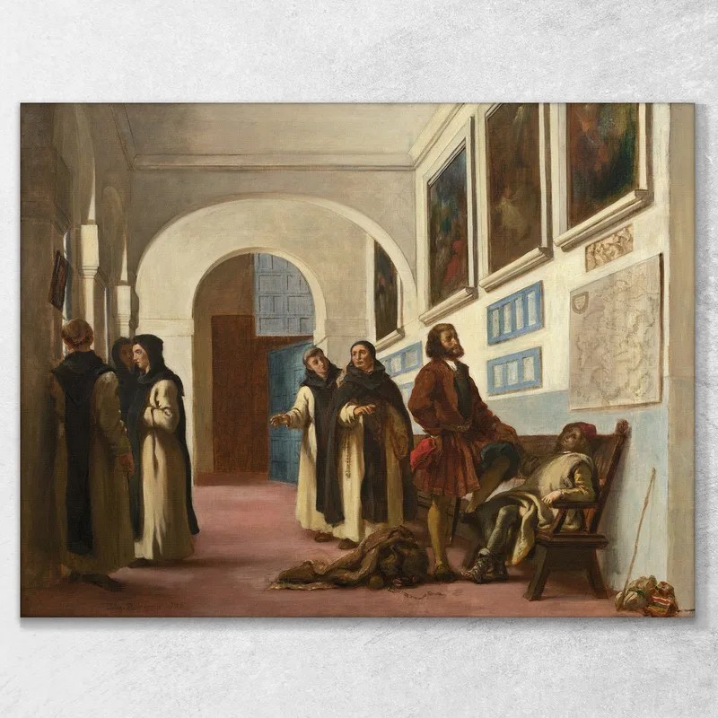 Cristoforo Colombo E Suo Figlio A La Rábida Eugène Delacroix