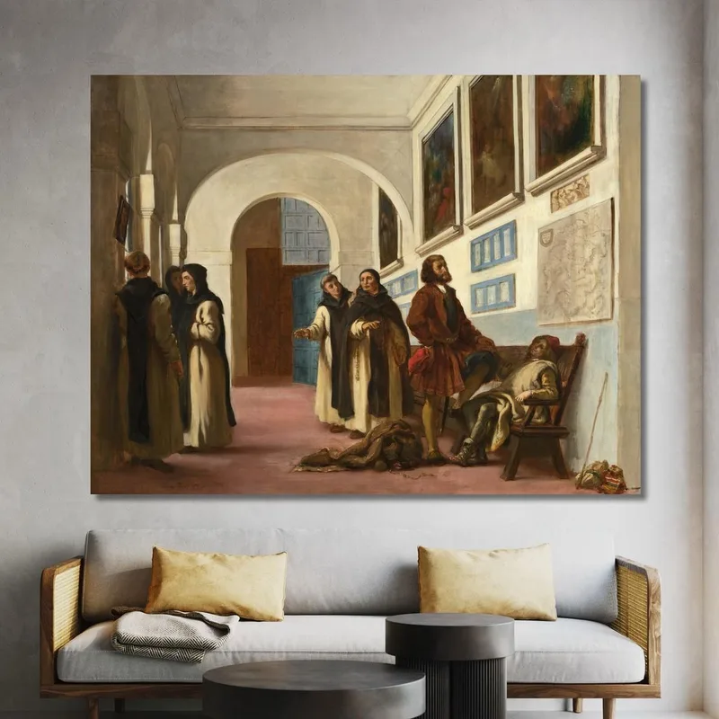 Cristoforo Colombo E Suo Figlio A La Rábida Eugène Delacroix