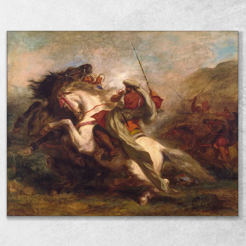 Colisión De Jinetes Moros Eugène Delacroix
