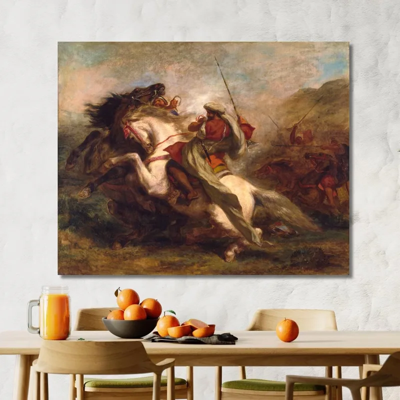 Colisión De Jinetes Moros Eugène Delacroix