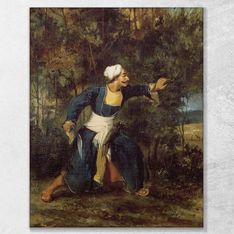 Indien Armé D'Un Poignard Gurkha Eugène Delacroix