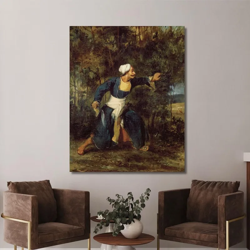 Indien Armé D'Un Poignard Gurkha Eugène Delacroix
