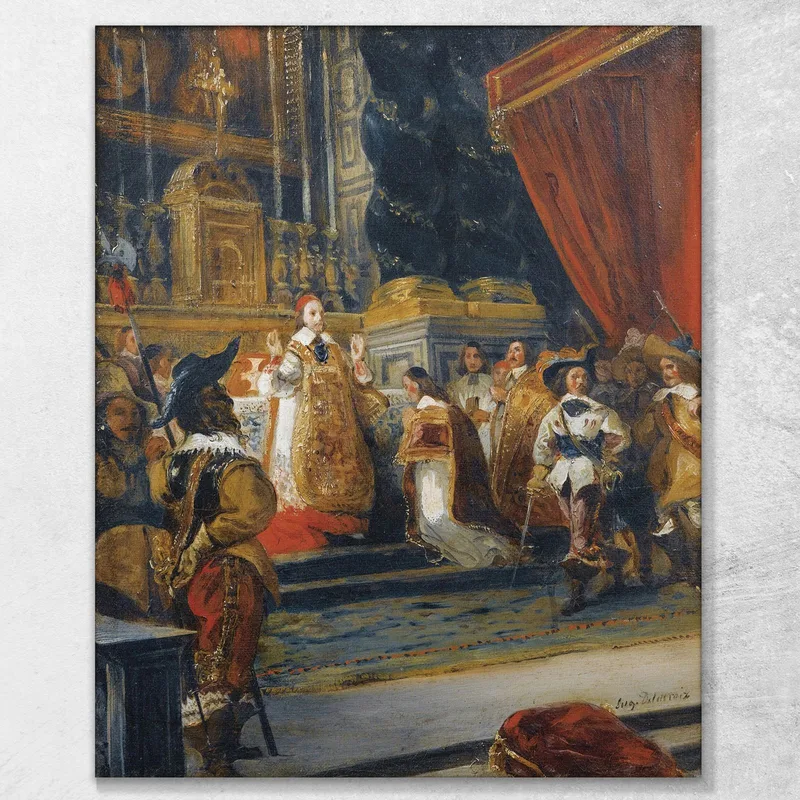 El Cardenal Richelieu Celebra Misa En La Capilla Del Palacio Real Eugène Delacroix