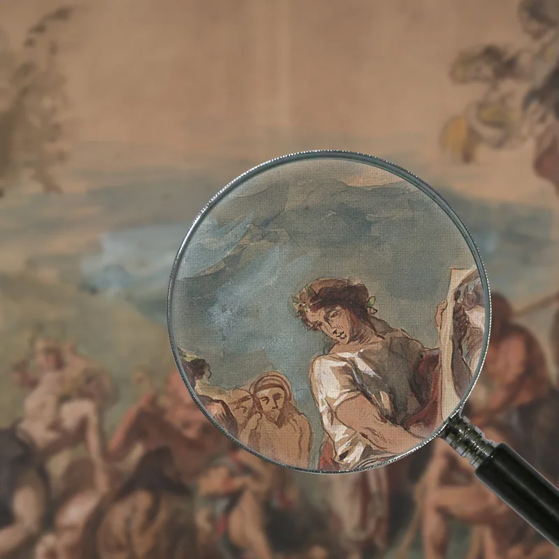 Orfeo Lleva La Civilización A Los Antepasados ​​Bárbaros De Los Griegos Eugène Delacroix