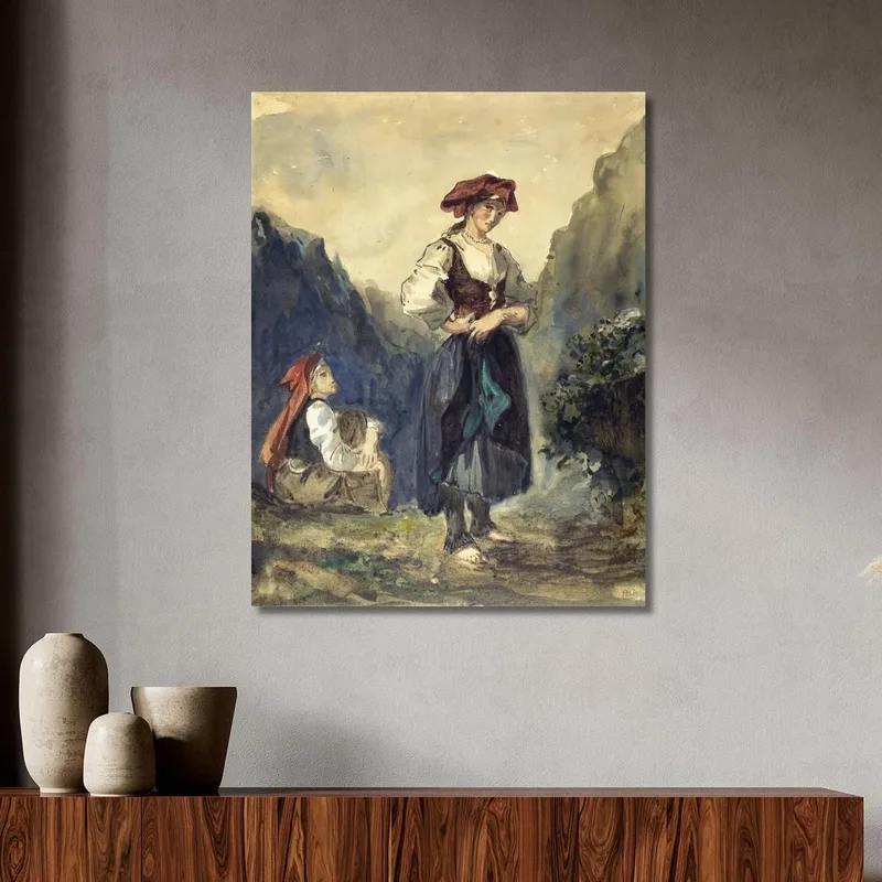 Mujeres Campesinas De La Región De Eaux-Bonnes Eugène Delacroix