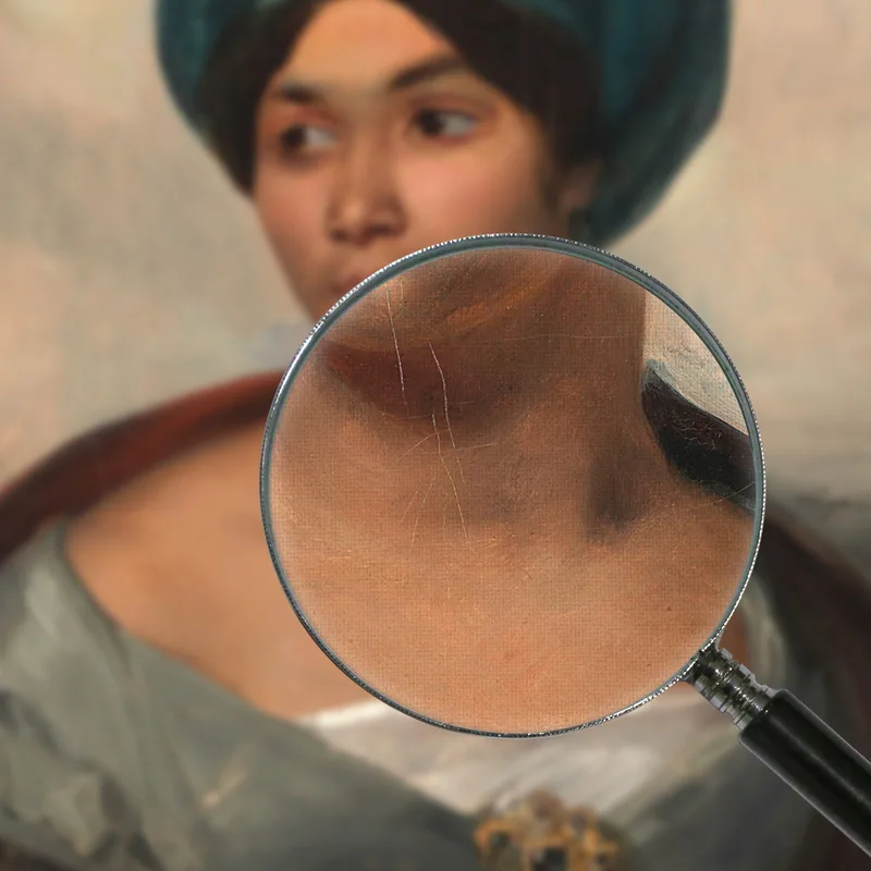 Ritratto Di Donna Con Turbante Blu Eugène Delacroix