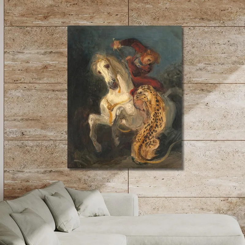 Cavaliere Attaccato Da Un Giaguaro Eugène Delacroix