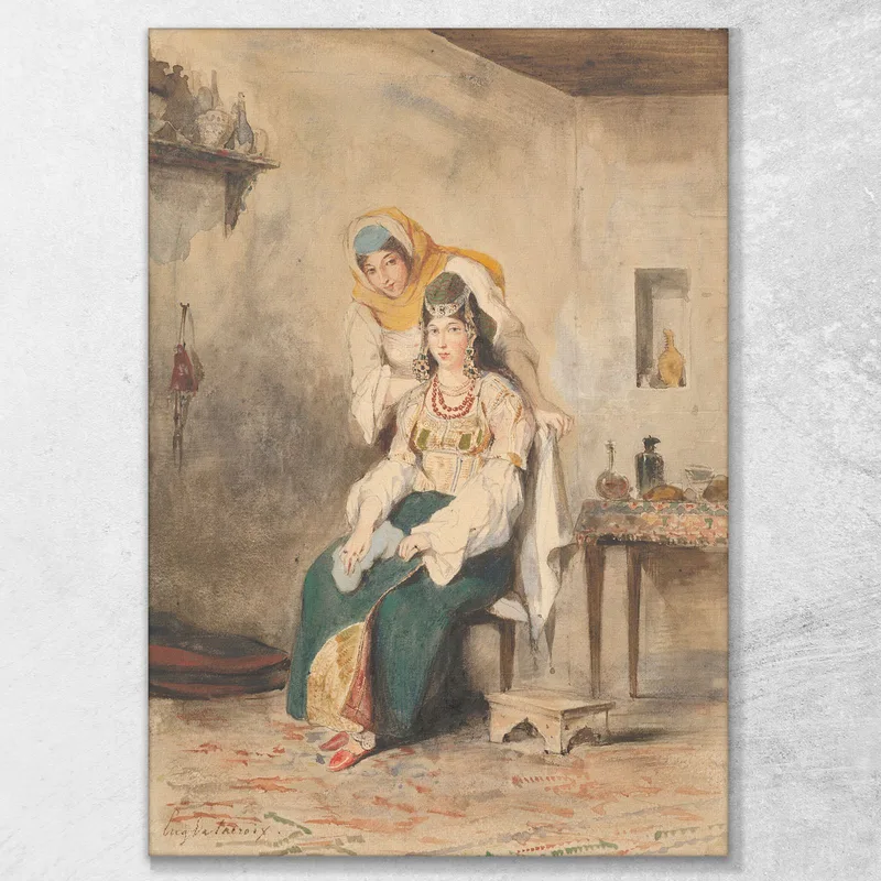 Saada La Esposa De Abraham Ben-Chimol Y Préciada Una De Sus Hijas Eugène Delacroix