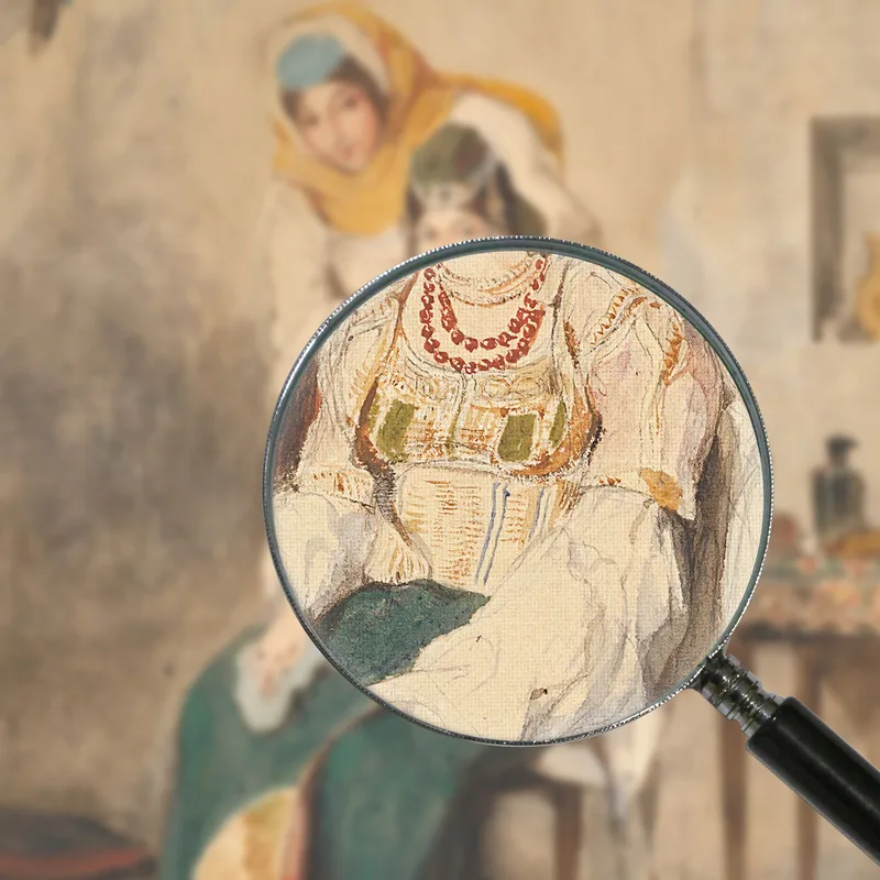 Saada La Esposa De Abraham Ben-Chimol Y Préciada Una De Sus Hijas Eugène Delacroix