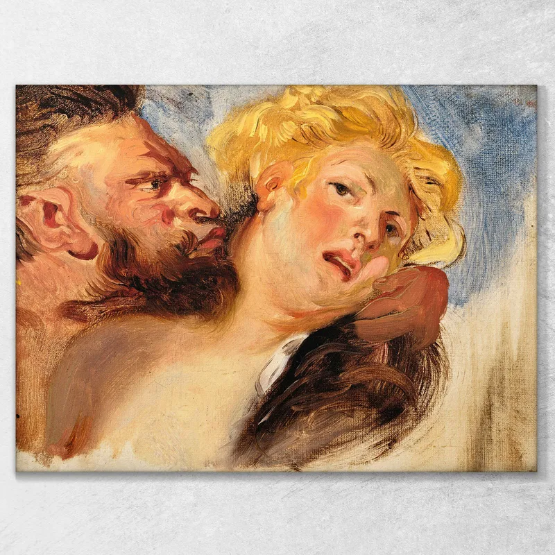 Satyr Umarmt Eine Nymphe Nach Peter-Paul Rubens Eugène Delacroix