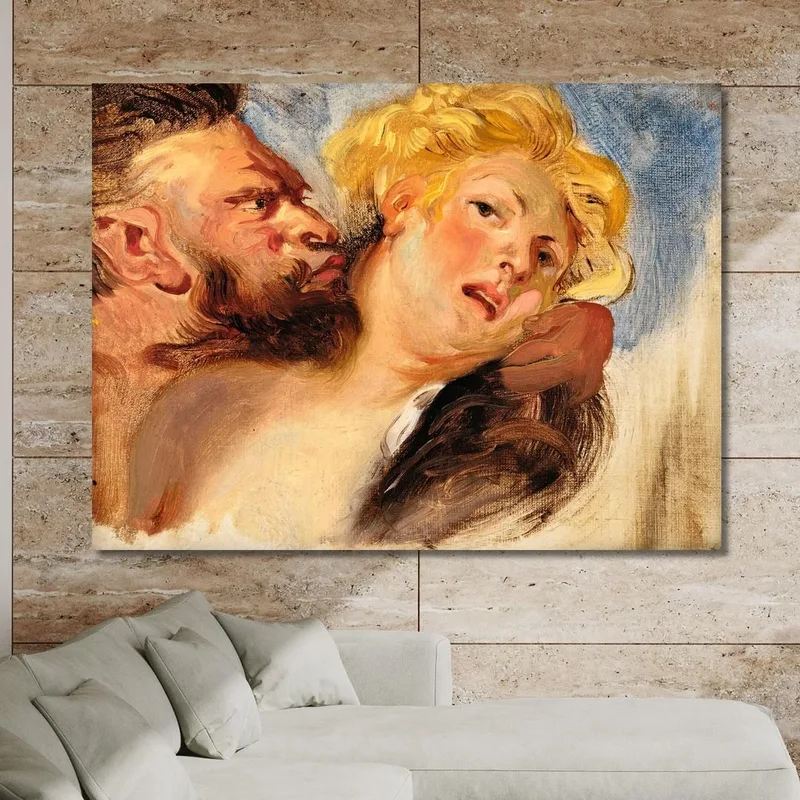 Satyr Umarmt Eine Nymphe Nach Peter-Paul Rubens Eugène Delacroix