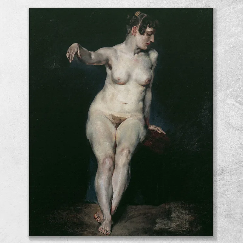 Mademoiselle Rose Nue Assise Eugène Delacroix