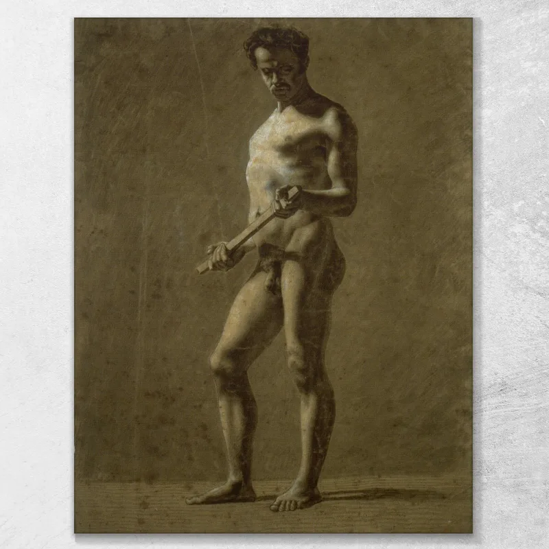 Desnudo Masculino Académico De Pie Eugène Delacroix