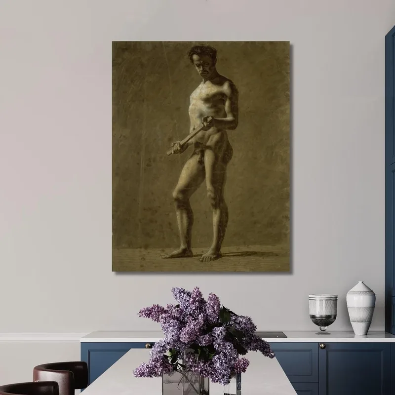 Desnudo Masculino Académico De Pie Eugène Delacroix