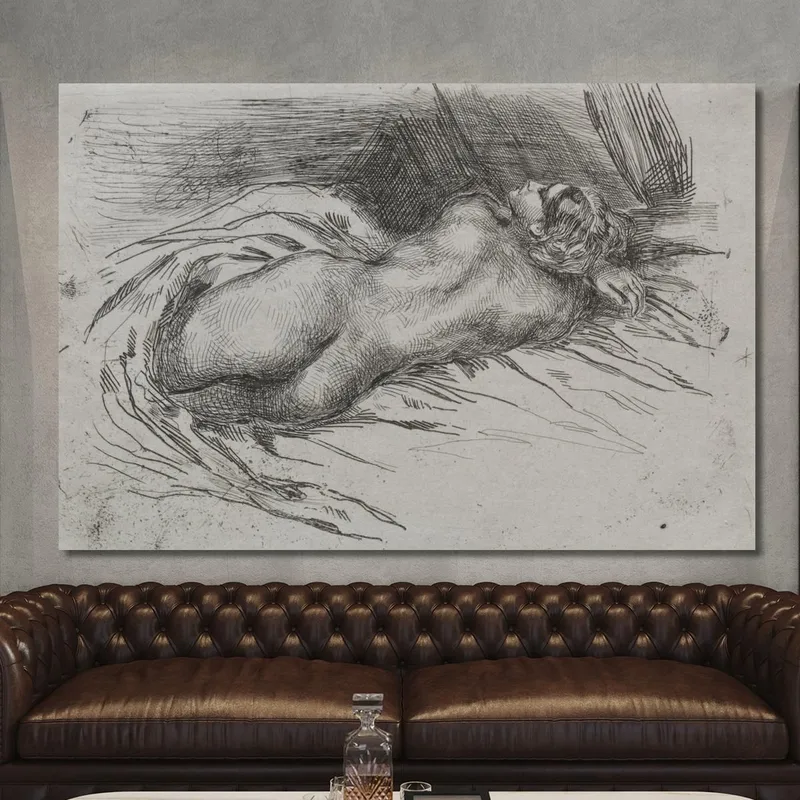 Studio Di Una Donna Vista Di Spalle Eugène Delacroix