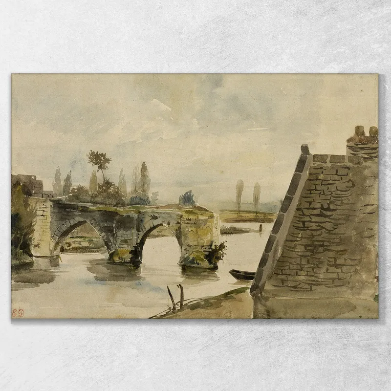 Die Alte Brücke In Nantes Eugène Delacroix